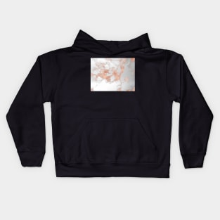 White Marble Rose Gold Veins Kids Hoodie